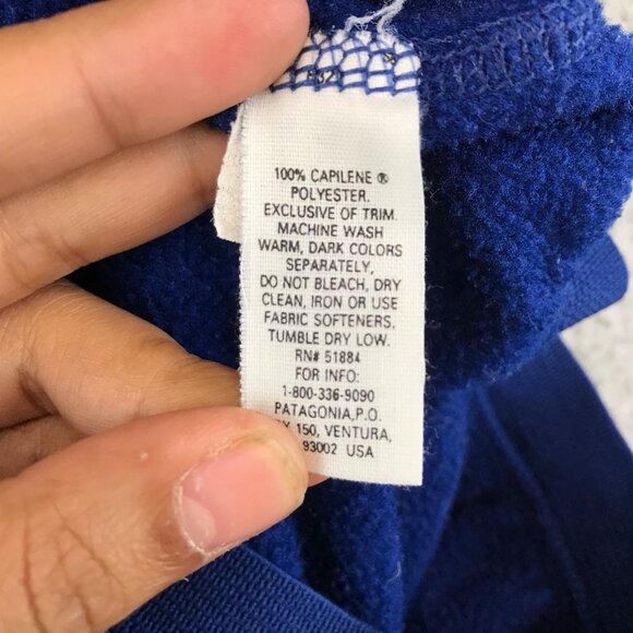 Vintage Patagonia Synchilla Mens Blue Fleece base layer pant L - Picture 9 of 10